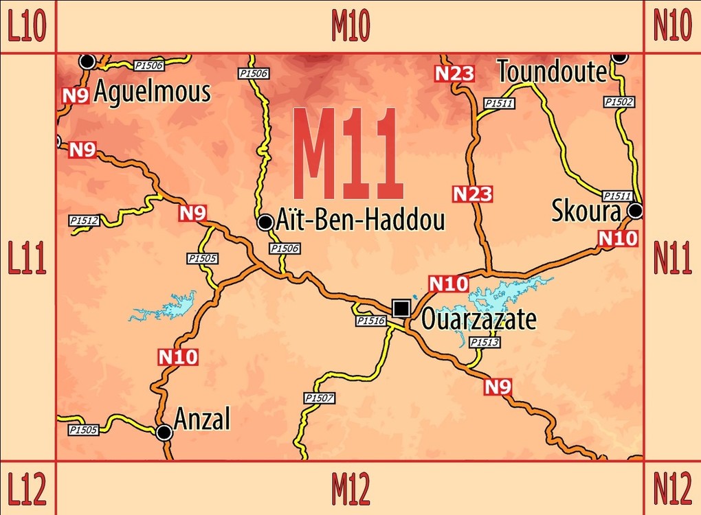 Weitere Ansicht: M11: Aït Ben Haddou - Ouarzazate - Skoura 1:120.000 + GPS-Waypoints | A. + B. Conrad, Www. Marokko-Erfahren. de, A. B. Conrad