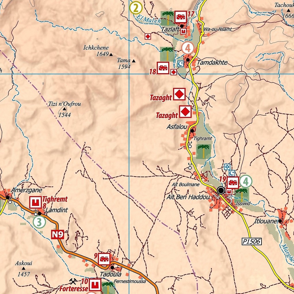Weitere Ansicht: M11: Aït Ben Haddou - Ouarzazate - Skoura 1:120.000 + GPS-Waypoints | A. + B. Conrad, Www. Marokko-Erfahren. de, A. B. Conrad