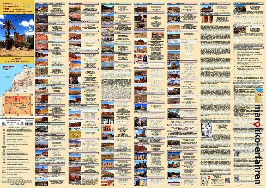 Weitere Ansicht: M11: Aït Ben Haddou - Ouarzazate - Skoura 1:120.000 + GPS-Waypoints | A. + B. Conrad, Www. Marokko-Erfahren. de, A. B. Conrad