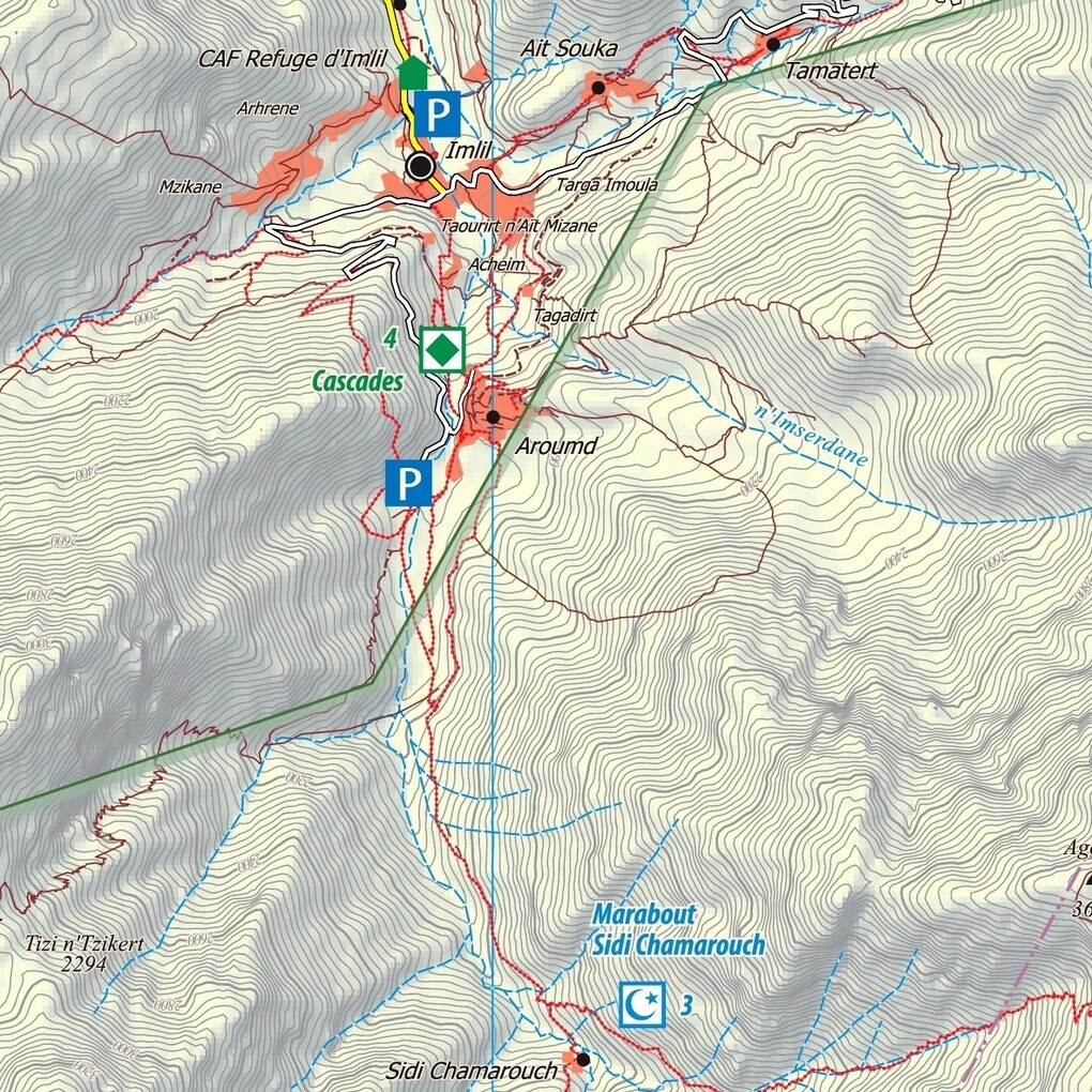 Weitere Ansicht: L11: Asni - Imlil - Oukaïmeden - Setti-Fatma 1:120.000 + GPS-Waypoints | A. + B. Conrad, Www. Marokko-Erfahren. de, A. B. Conrad