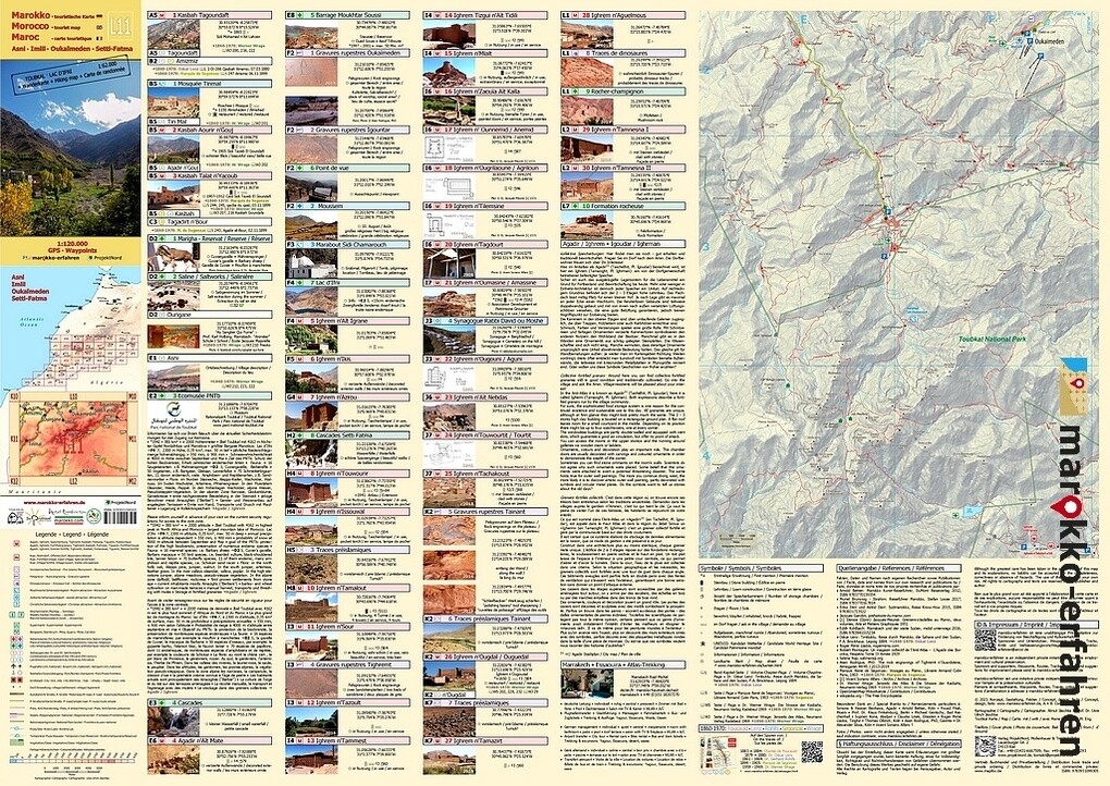 Weitere Ansicht: L11: Asni - Imlil - Oukaïmeden - Setti-Fatma 1:120.000 + GPS-Waypoints | A. + B. Conrad, Www. Marokko-Erfahren. de, A. B. Conrad