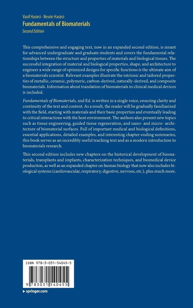 Weitere Ansicht: Fundamentals of Biomaterials | Vasif Hasirci, Nesrin Hasirci