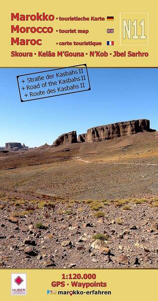 Produktbild: N11: Skoura - Kelâa M'Gouna - N'Kob - Jbel Sarhro + Straße der Kasbahs II 1:120.000 + GPS-Waypoints | Www. Marokko-Erfahren. de, A. & B. Conrad