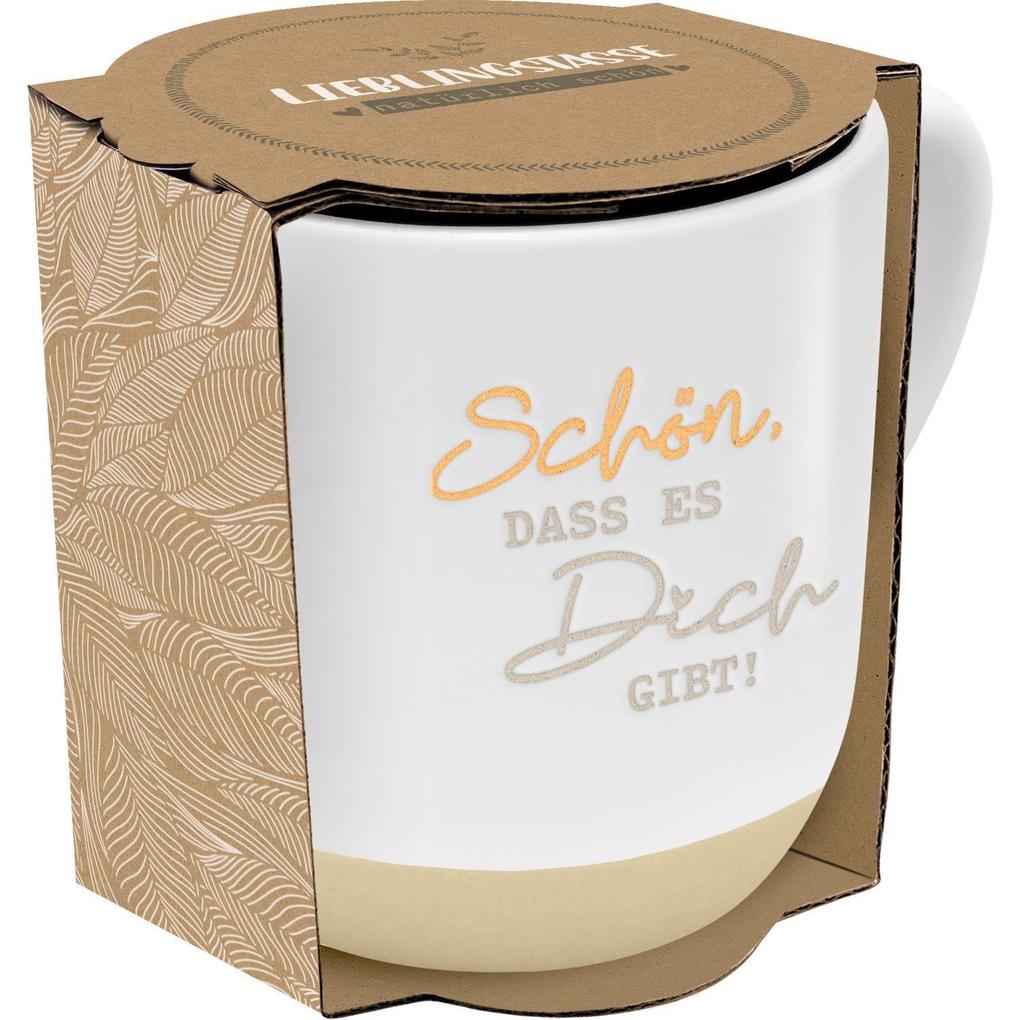 Weitere Ansicht: GRUSS & CO Tasse rund graviert, Motiv "Schön, dass es dich gibt"