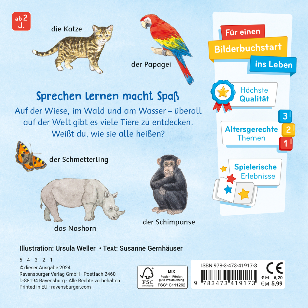Weitere Ansicht: Mein Bilder-Wörterbuch: Unsere Tiere | Susanne Gernhäuser