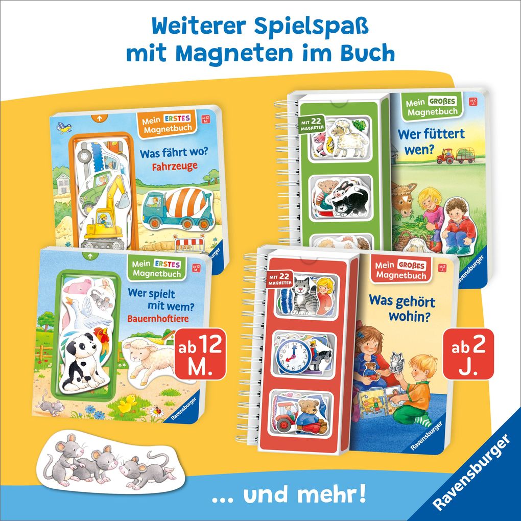 Weitere Ansicht: ministeps: Mein erstes Magnetbuch: Wer spielt womit? Meine Welt | Sandra Grimm