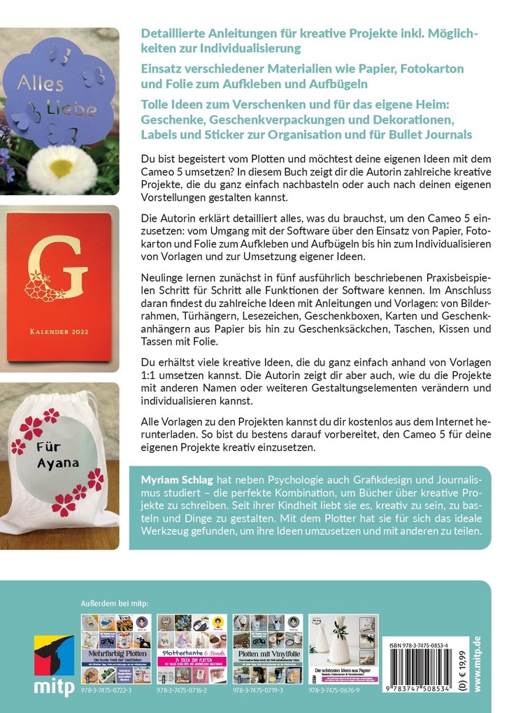 Weitere Ansicht: Plotten mit dem Cameo 5. Das Praxisbuch | Myriam Schlag