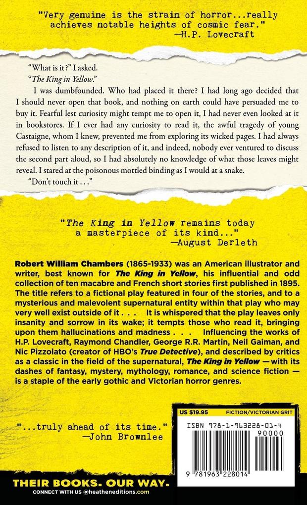 Weitere Ansicht: The King in Yellow (Heathen Edition) | Robert W. Chambers