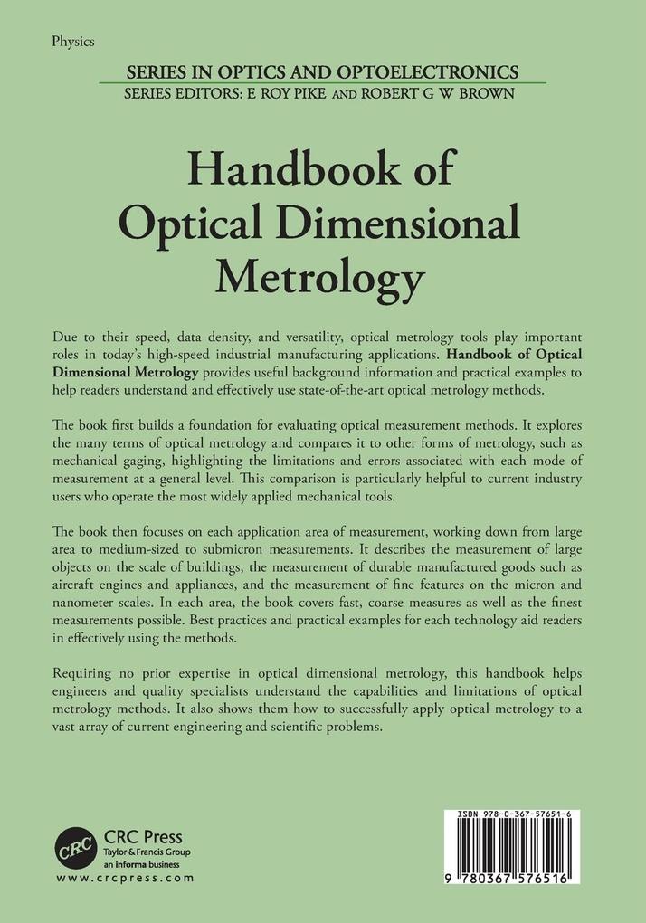 Weitere Ansicht: Handbook of Optical Dimensional Metrology
