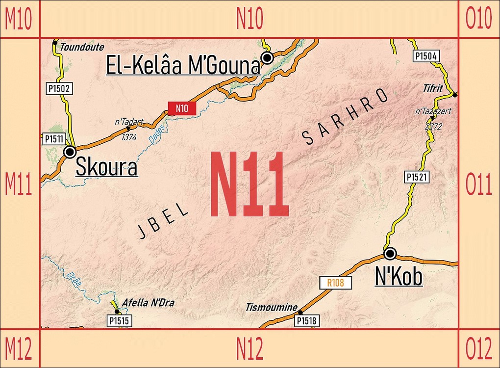 Weitere Ansicht: N11: Skoura - Kelâa M'Gouna - N'Kob - Jbel Sarhro + Straße der Kasbahs II 1:120.000 + GPS-Waypoints | Www. Marokko-Erfahren. de, A. & B. Conrad