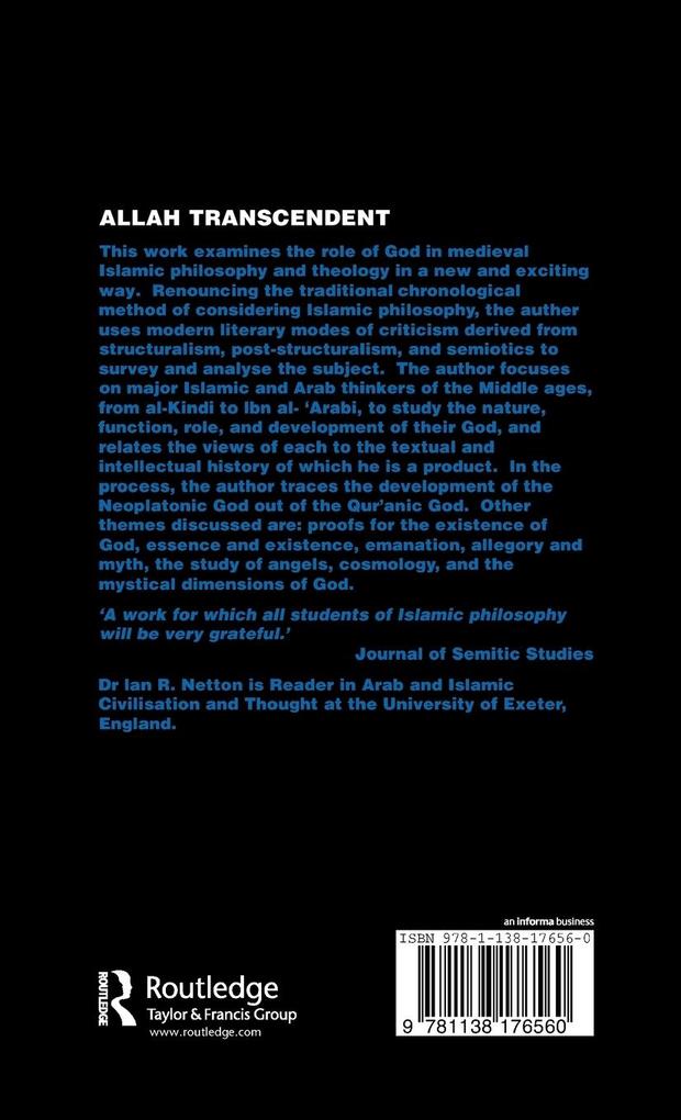 Weitere Ansicht: Allah Transcendent | Ian Richard Netton