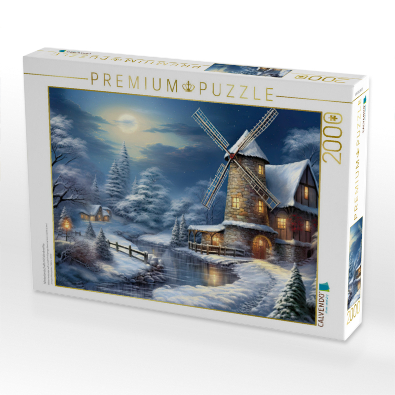 Weitere Ansicht: CALVENDO Puzzle Winterlandschaft mit Windmühle | 2000 Teile Lege-Größe 90x67cm Foto-Puzzle für glückliche Stunden | Calvendo