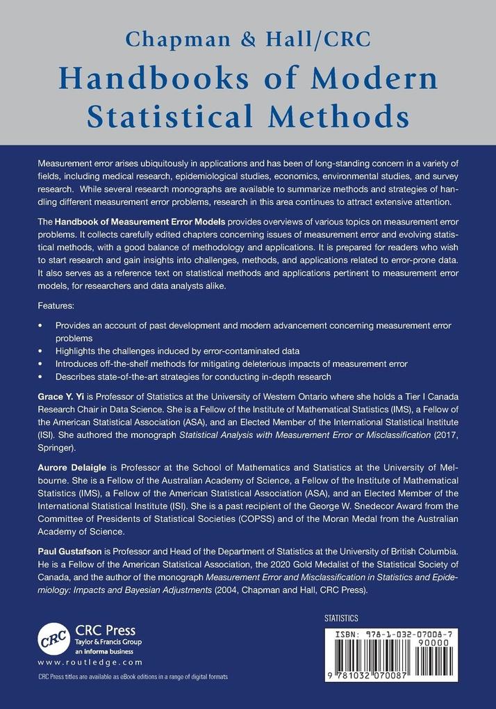 Weitere Ansicht: Handbook of Measurement Error Models
