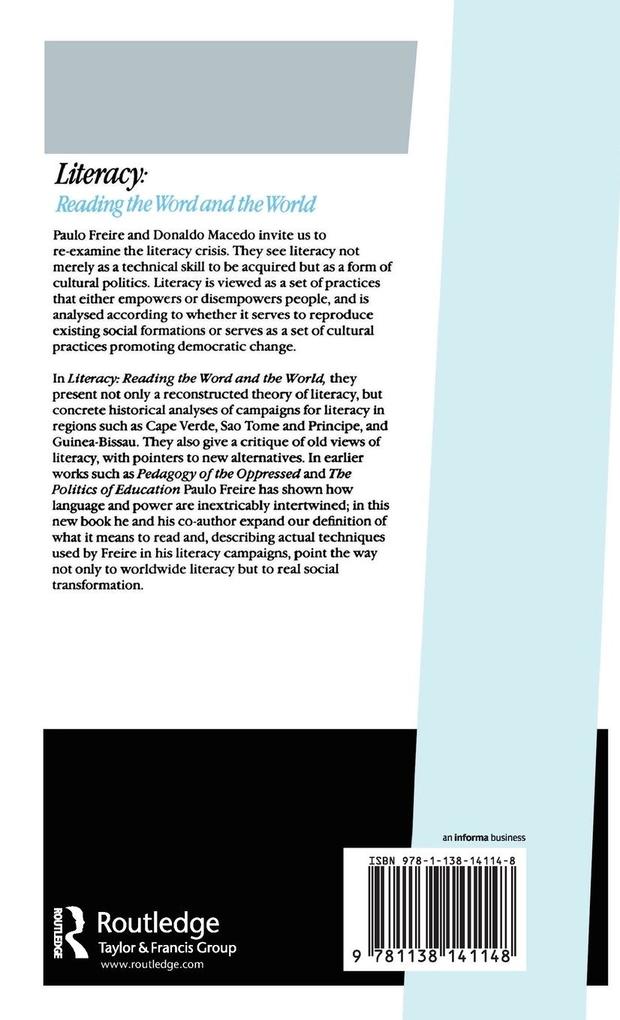 Weitere Ansicht: Literacy | Paulo Freire, Donaldo Macedo
