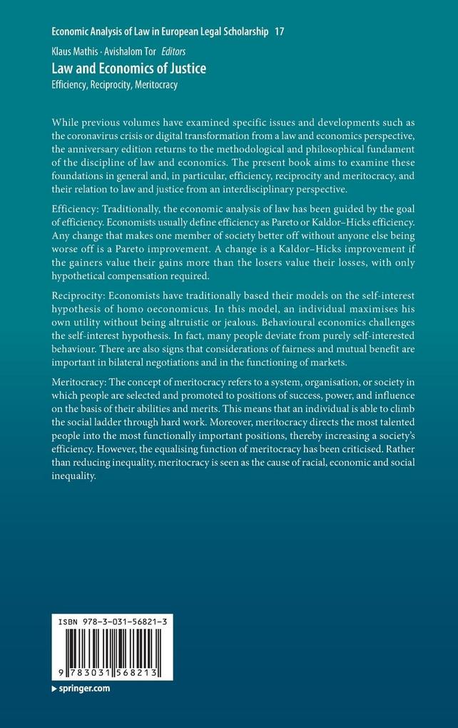 Weitere Ansicht: Law and Economics of Justice