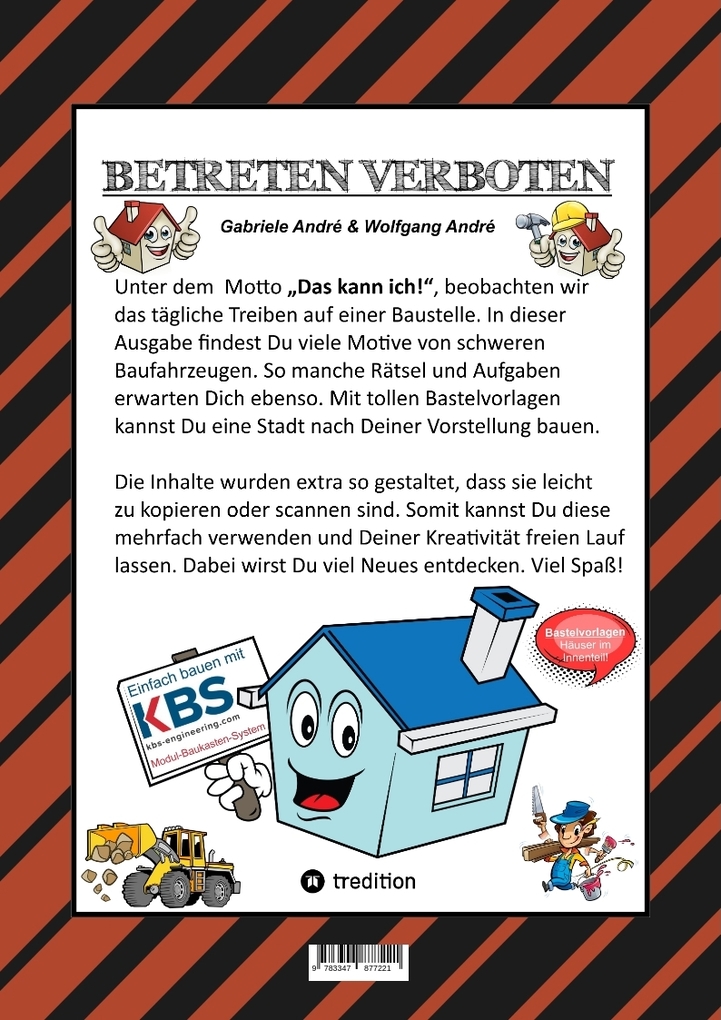 Weitere Ansicht: CRAFTBOOK - SPECIAL EDITION 140 BLATT - TOLLE MOTIVE - BAUFAHRZEUGE - BASTLE DEINE STADT - RÄTSEL - AUFGABEN - HÄUSER | Gabriele André, Wolfgang André