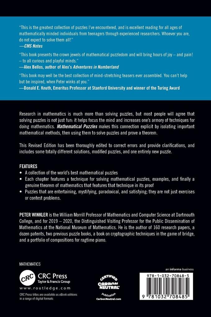 Weitere Ansicht: Mathematical Puzzles | Peter Winkler