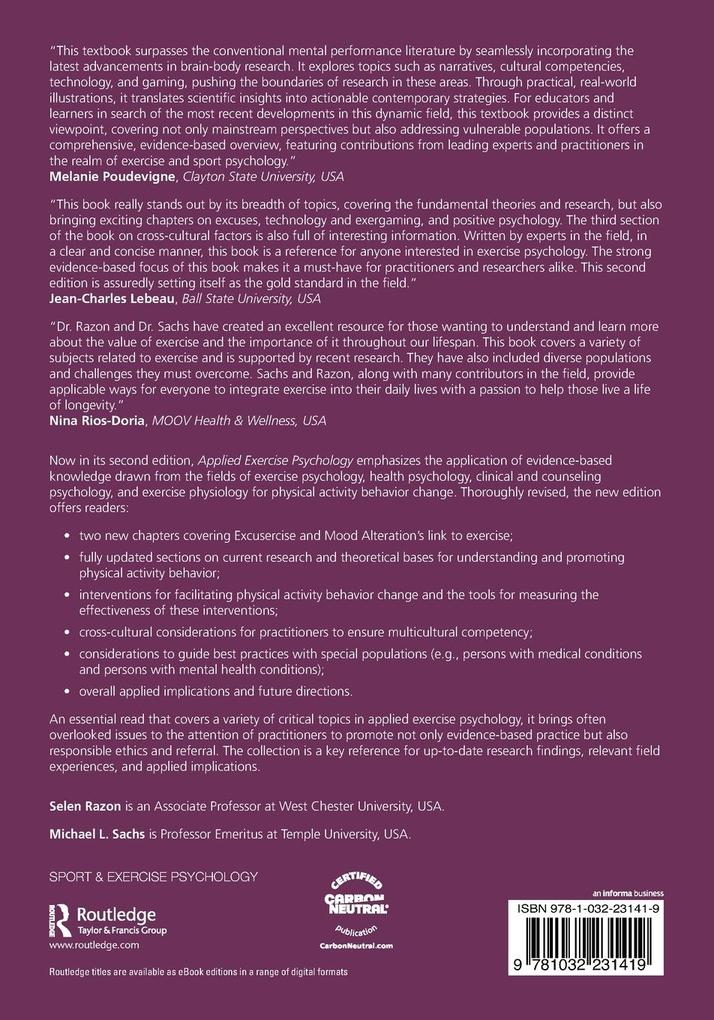 Weitere Ansicht: Applied Exercise Psychology