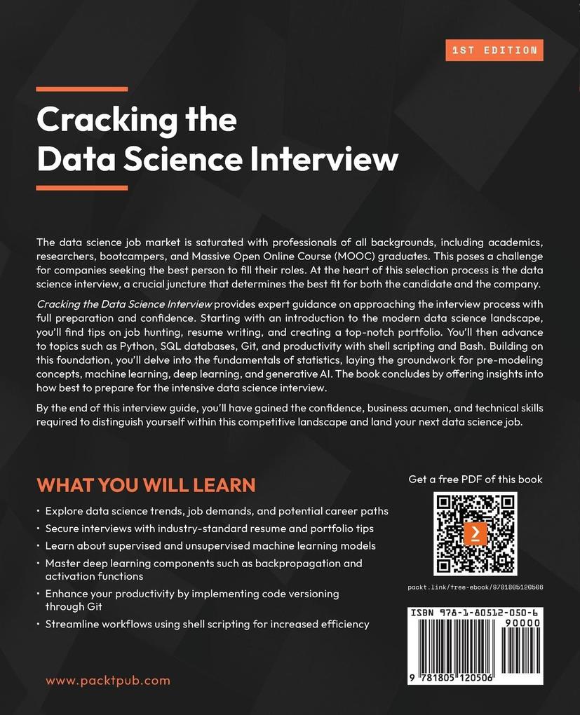 Weitere Ansicht: Cracking the Data Science Interview | Leondra R. Gonzalez, Aaren Stubberfield