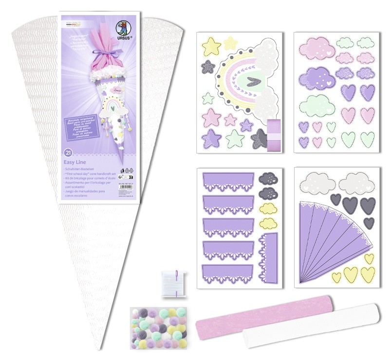 Weitere Ansicht: URSUS Schultüten-Bastelsets Schultüten-Bastelset Easy Line "Rainbow"