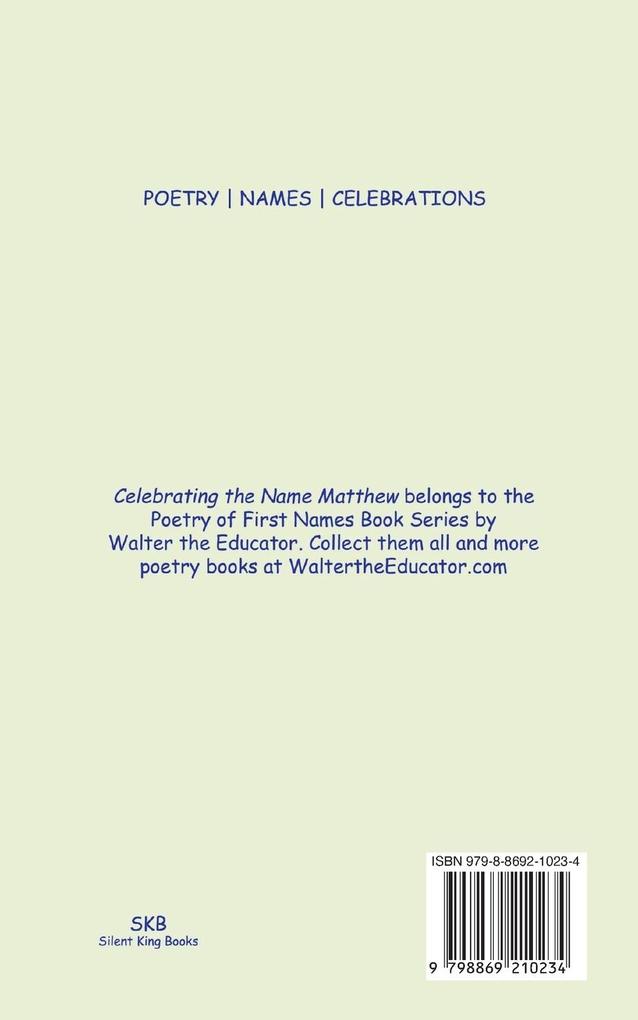 Weitere Ansicht: Celebrating the Name Matthew | Walter the Educator