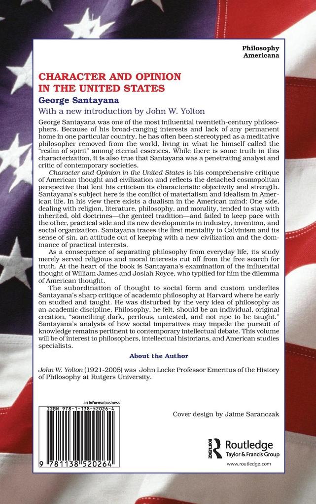 Weitere Ansicht: Character and Opinion in the United States | George Santayana