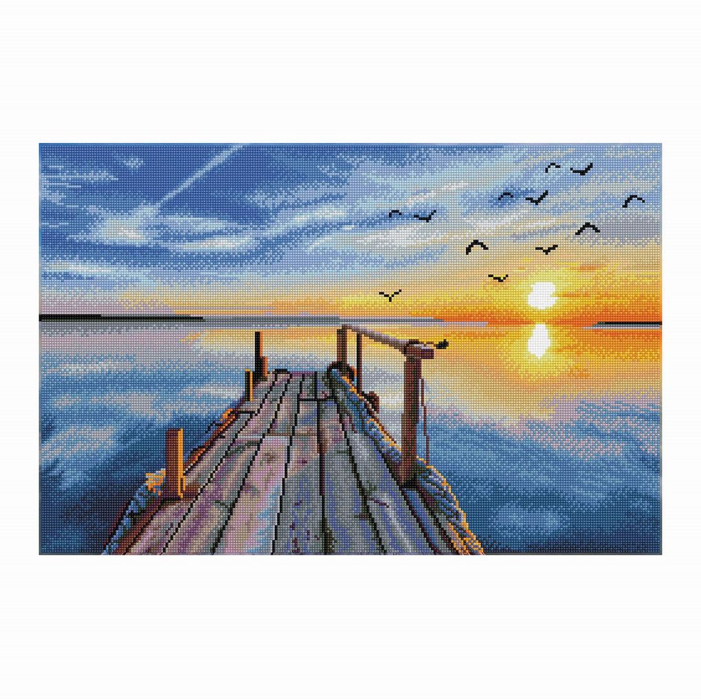 Weitere Ansicht: Diamond Dotz - Diamond Painting Sonnenuntergang See
