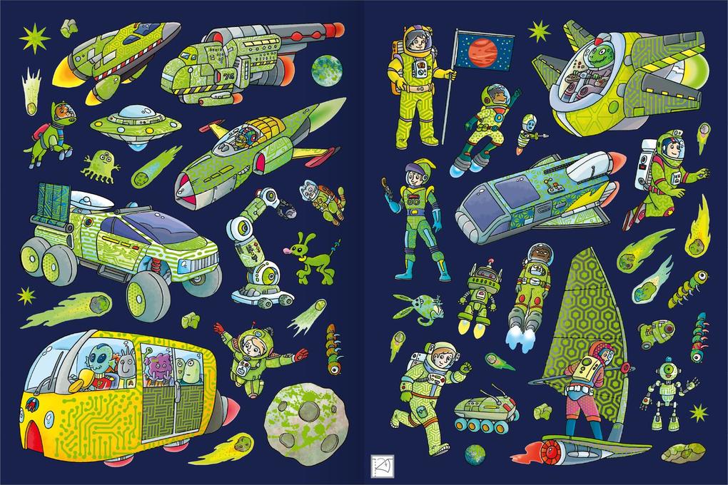 Weitere Ansicht: Erstes Stickern Metallic - Weltall