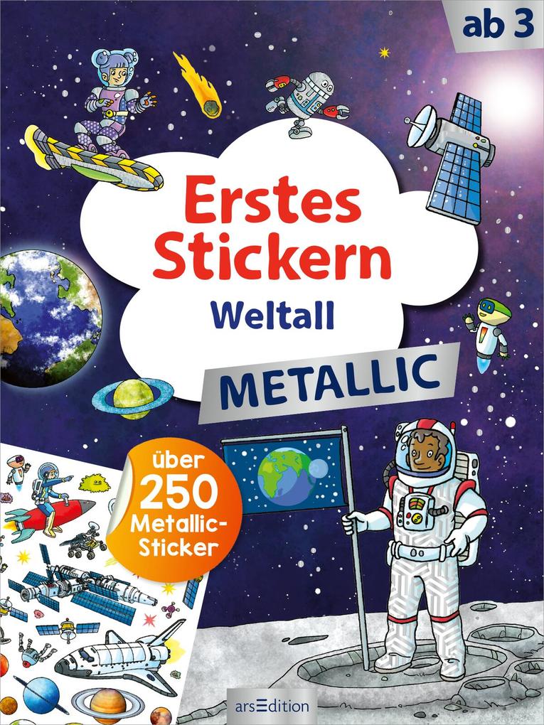 Weitere Ansicht: Erstes Stickern Metallic - Weltall