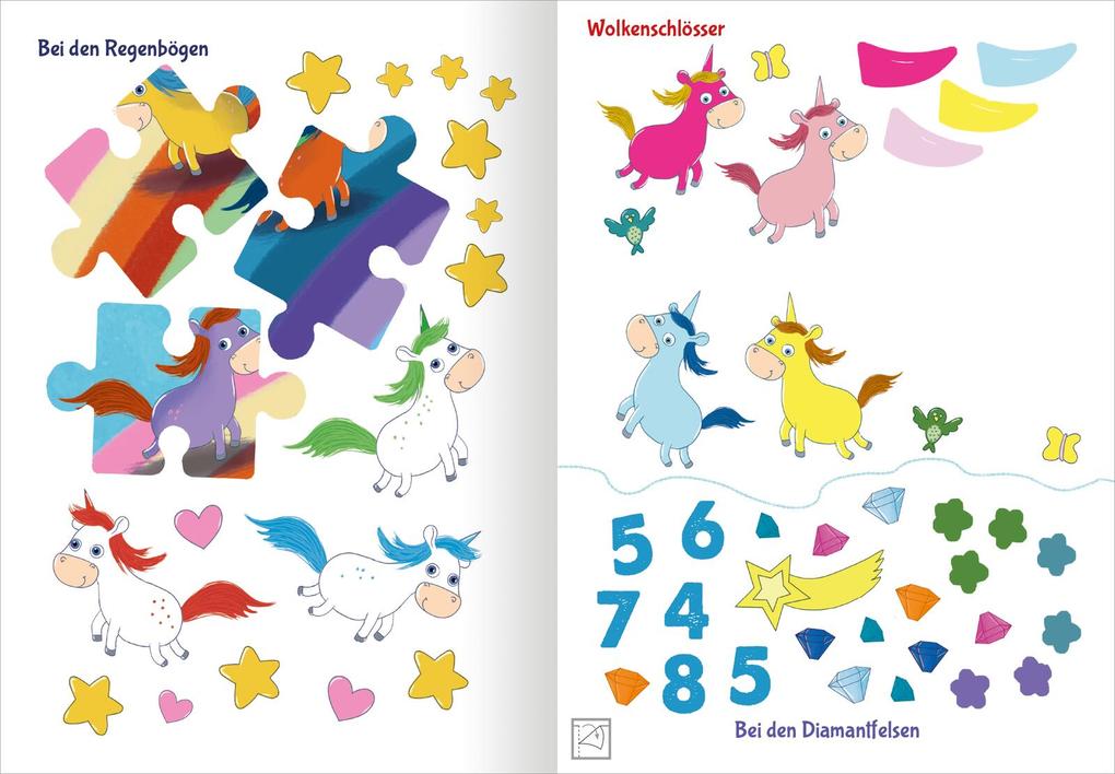 Weitere Ansicht: Stickern & Rätseln - Einhörner