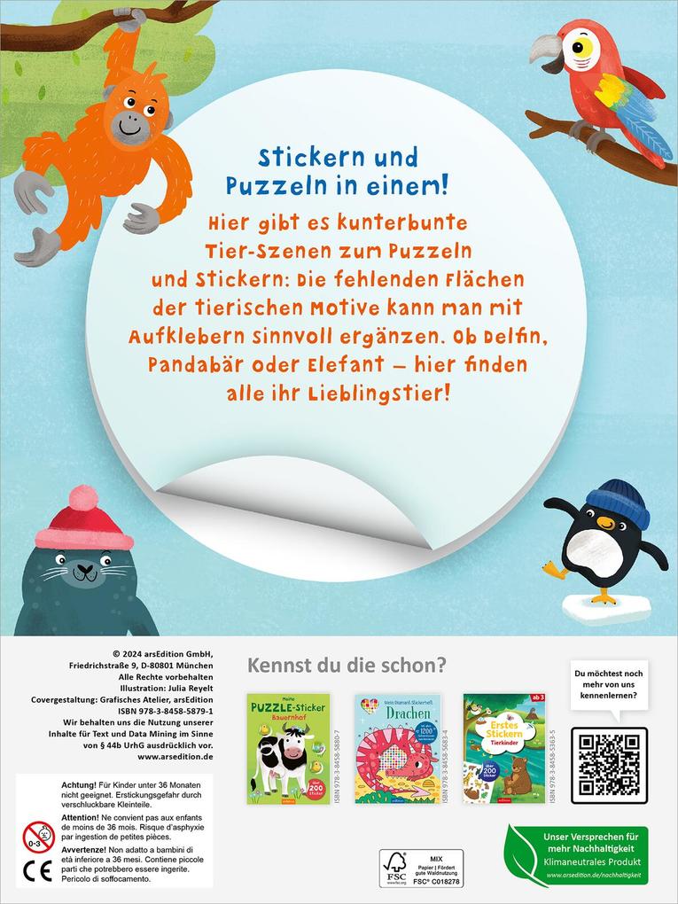 Weitere Ansicht: Meine Puzzle-Sticker - Lieblingstiere