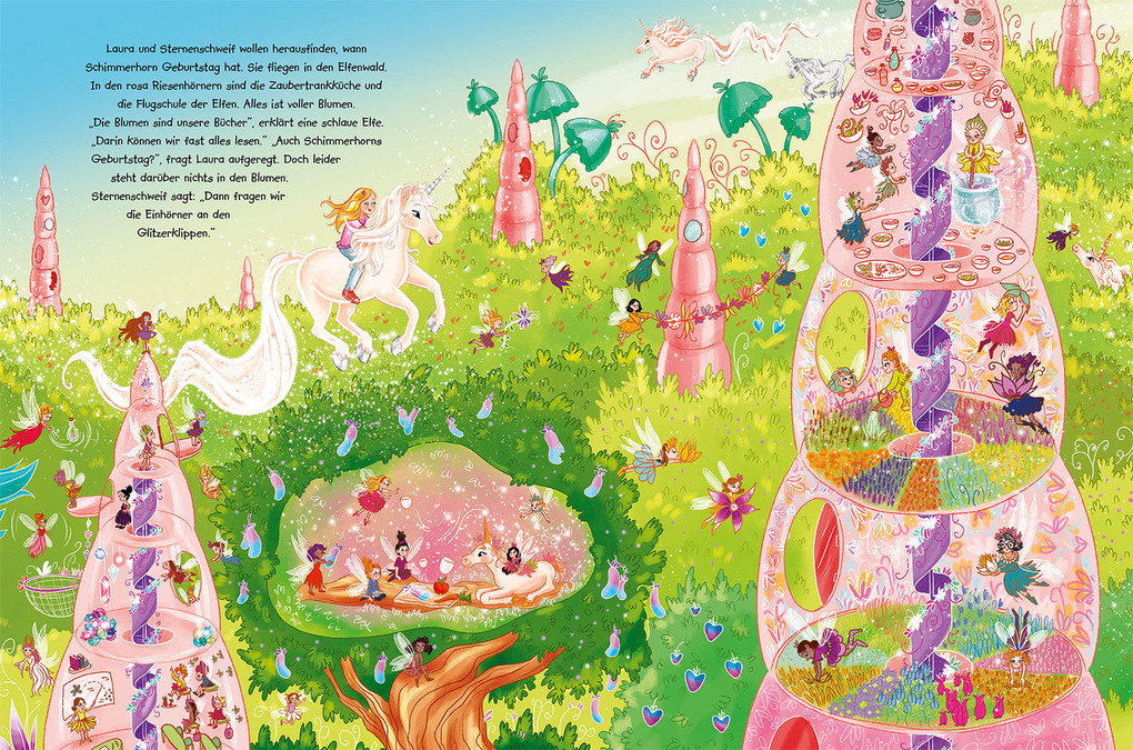 Weitere Ansicht: Sternenschweif, Wimmelbuch, Abenteuer im Einhornland | Linda Chapman