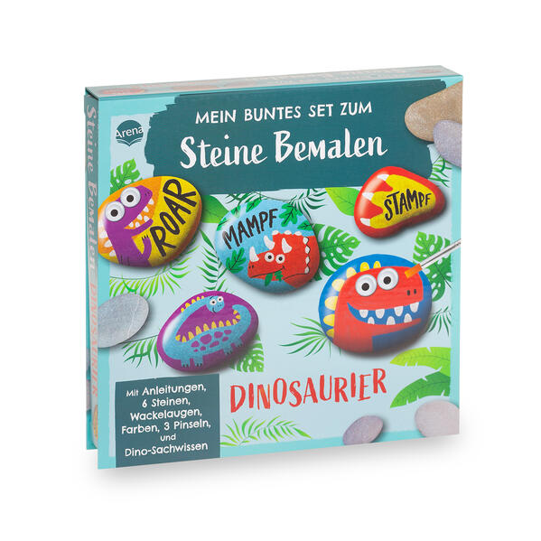 Produktbild: Mein buntes Set zum Steine Bemalen. Dinosaurier