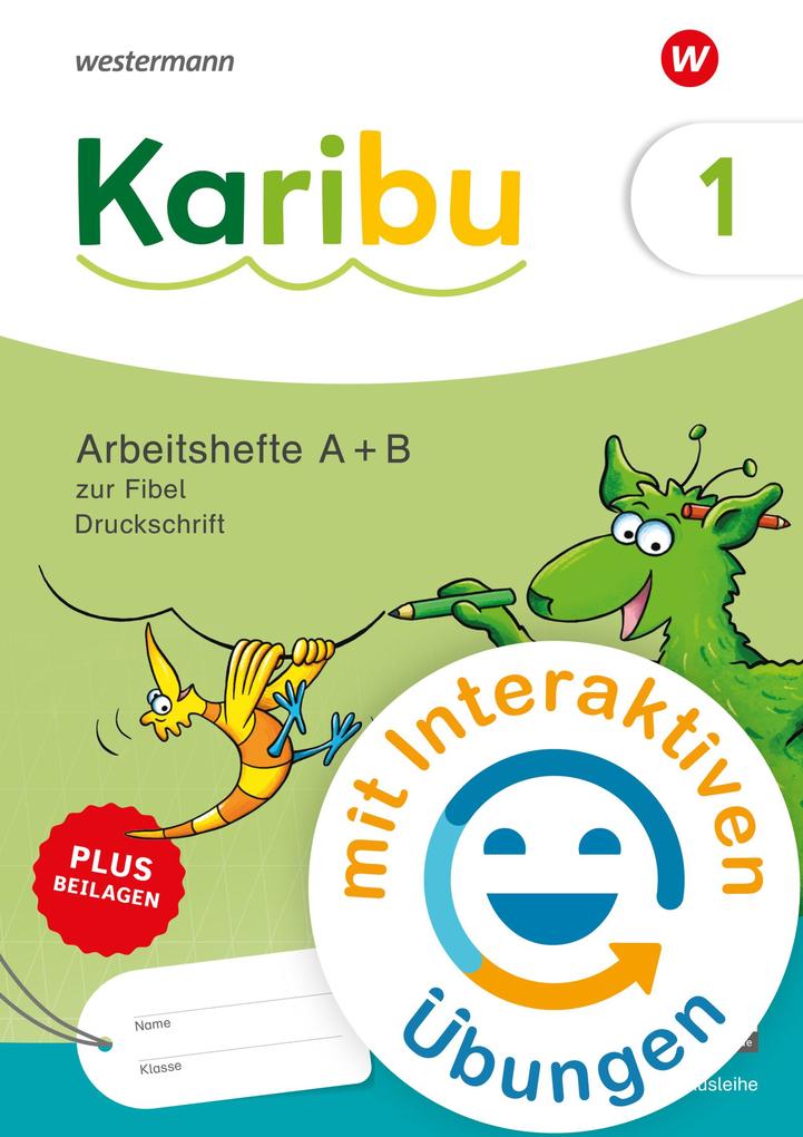 Produktbild: Karibu - Paket Arbeitshefte 1 (A+B) Druckschrift mit interaktiven Übungen zur Fibel Ausleihe plus Beilagen 1b