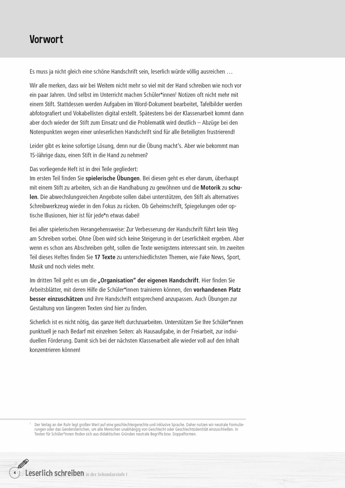 Weitere Ansicht: Leserlich schreiben in der Sekundarstufe I