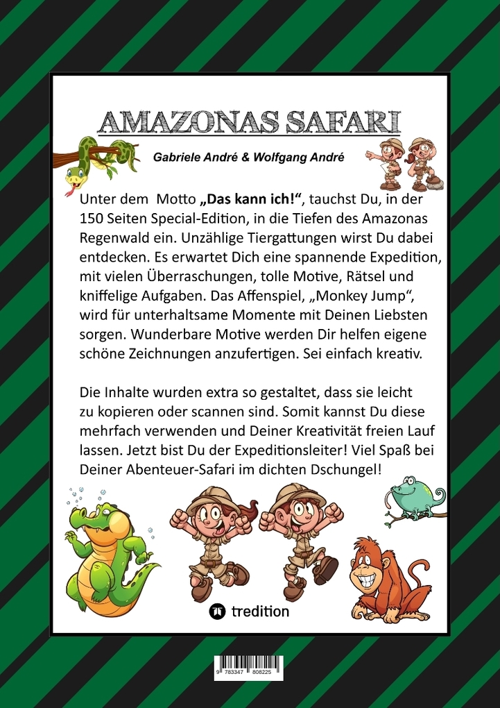 Weitere Ansicht: CRAFTBOOK - 150 SEITEN SPECIAL EDITION - TOLLE MOTIVE - BONUS SPIEL - MONKEY JUMP - RÄTSEL - AMAZONAS REGENWALD | Gabriele André, Wolfgang André
