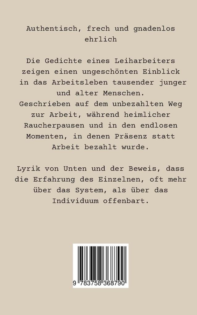 Weitere Ansicht: Gedichte eines Leiharbeiters | Kilian Lippold