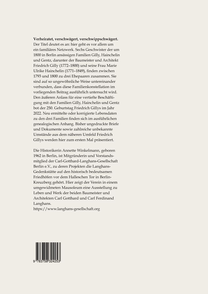 Weitere Ansicht: Verheiratet, verschwägert, verschwippschwägert. Die Berliner Familien Gilly, Hainchelin und Gentz | Annette Winkelmann