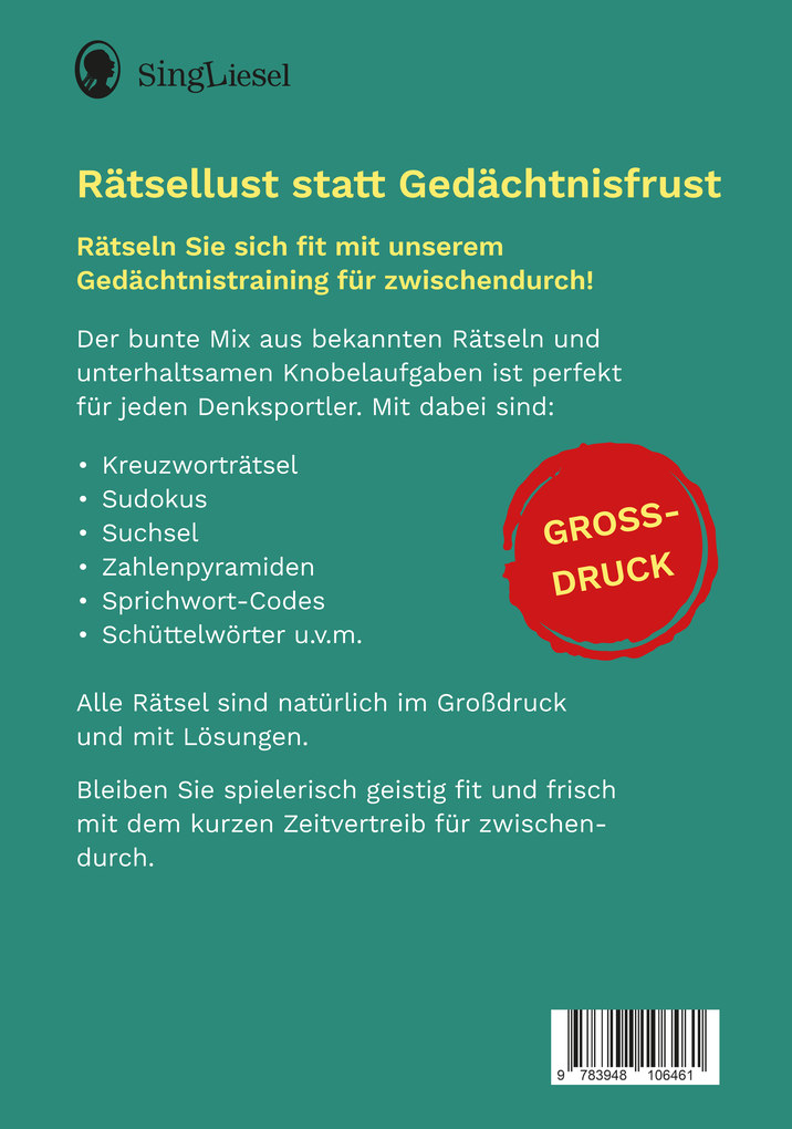 Weitere Ansicht: Gedächtnistraining für Senioren - Das Gedächtnistraining-Buch für zwischendurch | Linus Paul