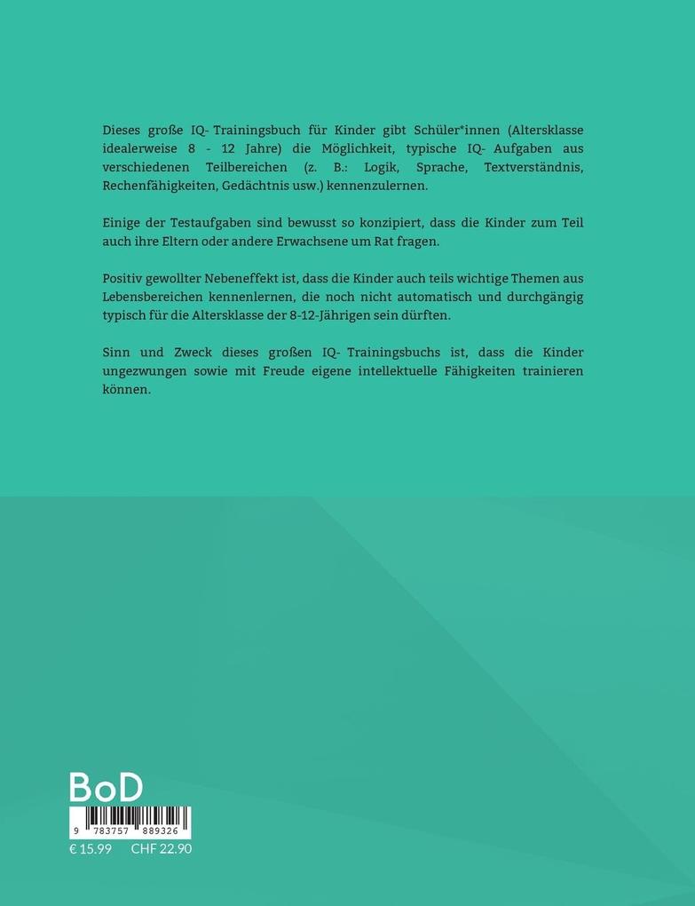 Weitere Ansicht: Das große IQ-Trainingsbuch für Kinder | Aribert Böhme