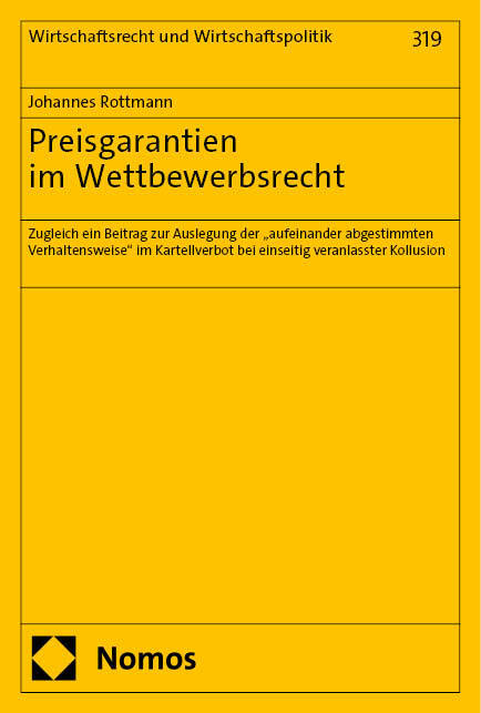 Produktbild: Preisgarantien im Wettbewerbsrecht | Johannes Rottmann