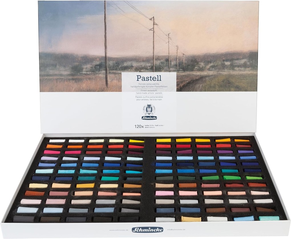 Produktbild: Schmincke Pastell, Kartonset, Mehrzweck, 120 halbe Stifte
