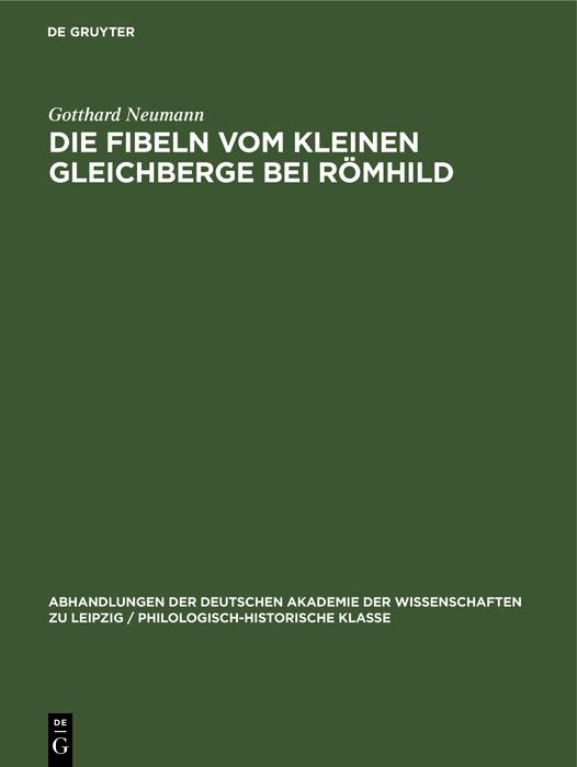 Produktbild: Die Fibeln vom Kleinen Gleichberge bei Römhild | Gotthard Neumann