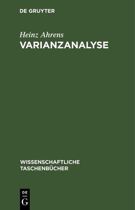 Produktbild: Varianzanalyse | Heinz Ahrens