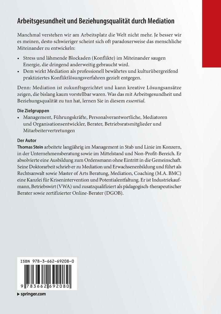 Weitere Ansicht: Arbeitsgesundheit und Beziehungsqualität durch Mediation | Thomas Stein