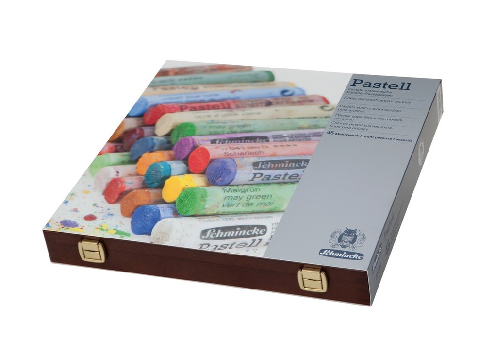 Weitere Ansicht: Schmincke Pastell, Holzkasten, Mehrzweck, 45 Stifte