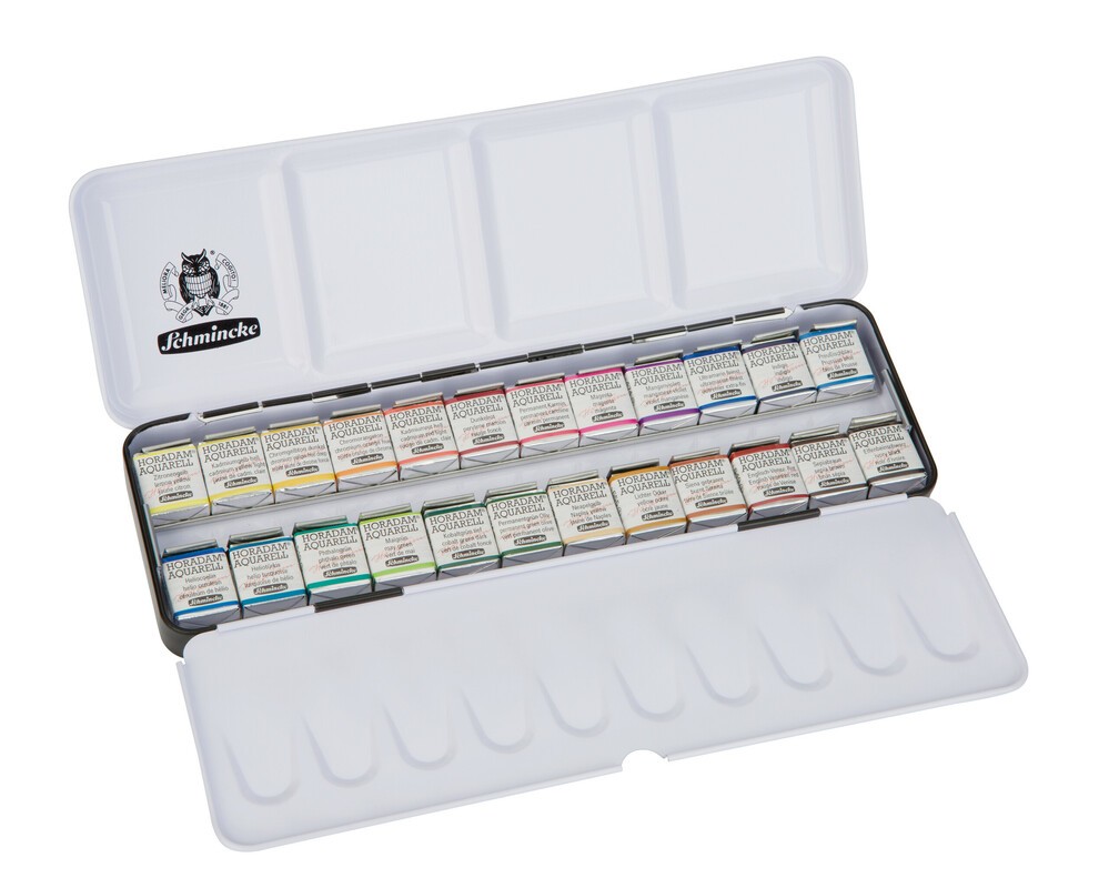 Weitere Ansicht: Schmincke Horadam Aquarell, Metallkasten, 24 x 1/2 Näpfchen