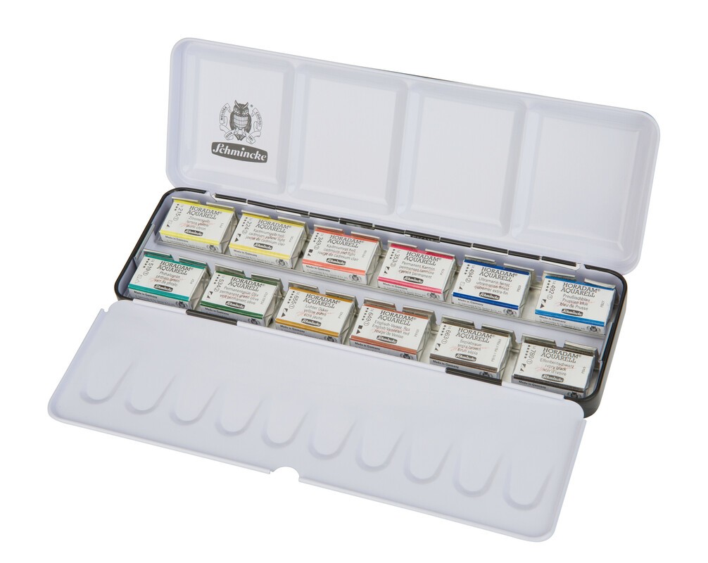Weitere Ansicht: Schmincke Horadam Aquarell, Metallkasten, 12 x 1/1 Näpfchen