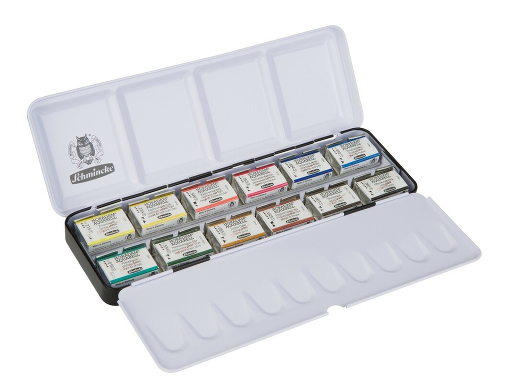 Weitere Ansicht: Schmincke Horadam Aquarell, Metallkasten, 12 x 1/1 Näpfchen