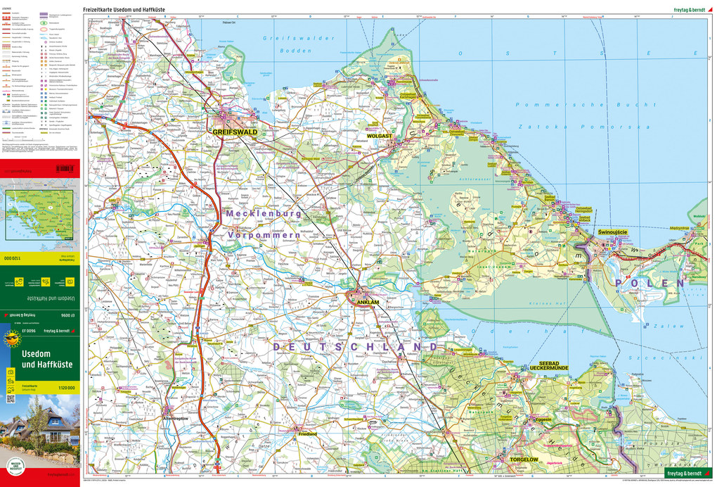 Weitere Ansicht: Usedom und Haffküste, Freizeitkarte 1:120.000, freytag & berndt